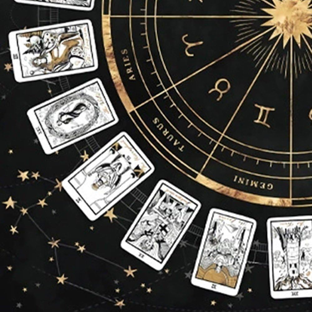 Nappe De Tarot Fleur De Vie – Tapis D'Autel Divinatoire 50x50 Cm Pour Jeux De Cartes