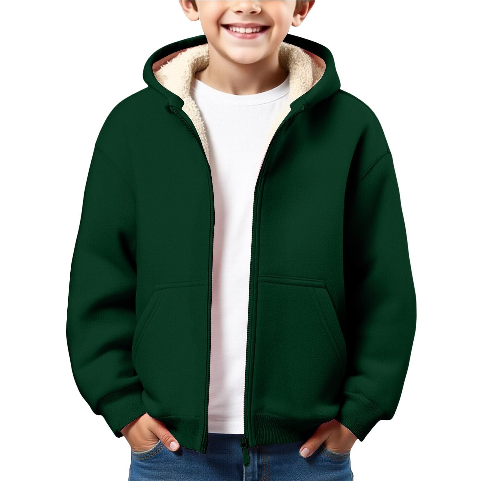 Felpa foderata in pile per bambini con cappuccio e zip