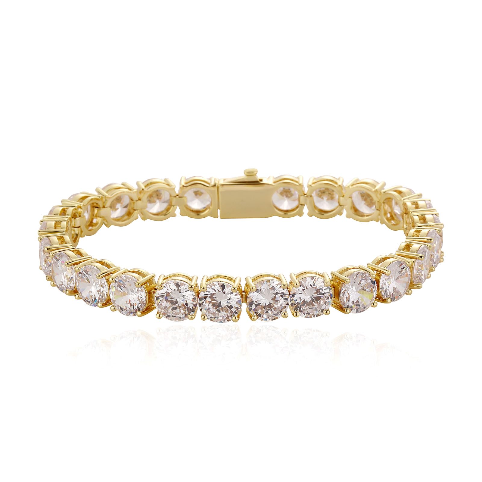 Jinao 8mm 10mm Tennis Bracelet 14k Gold Plated Iced Out
