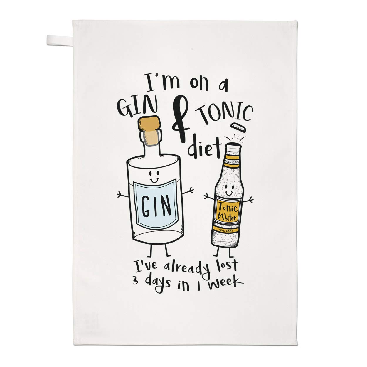 I'm On A Gin and Tonic Diet Tea Towel Dish Cloth