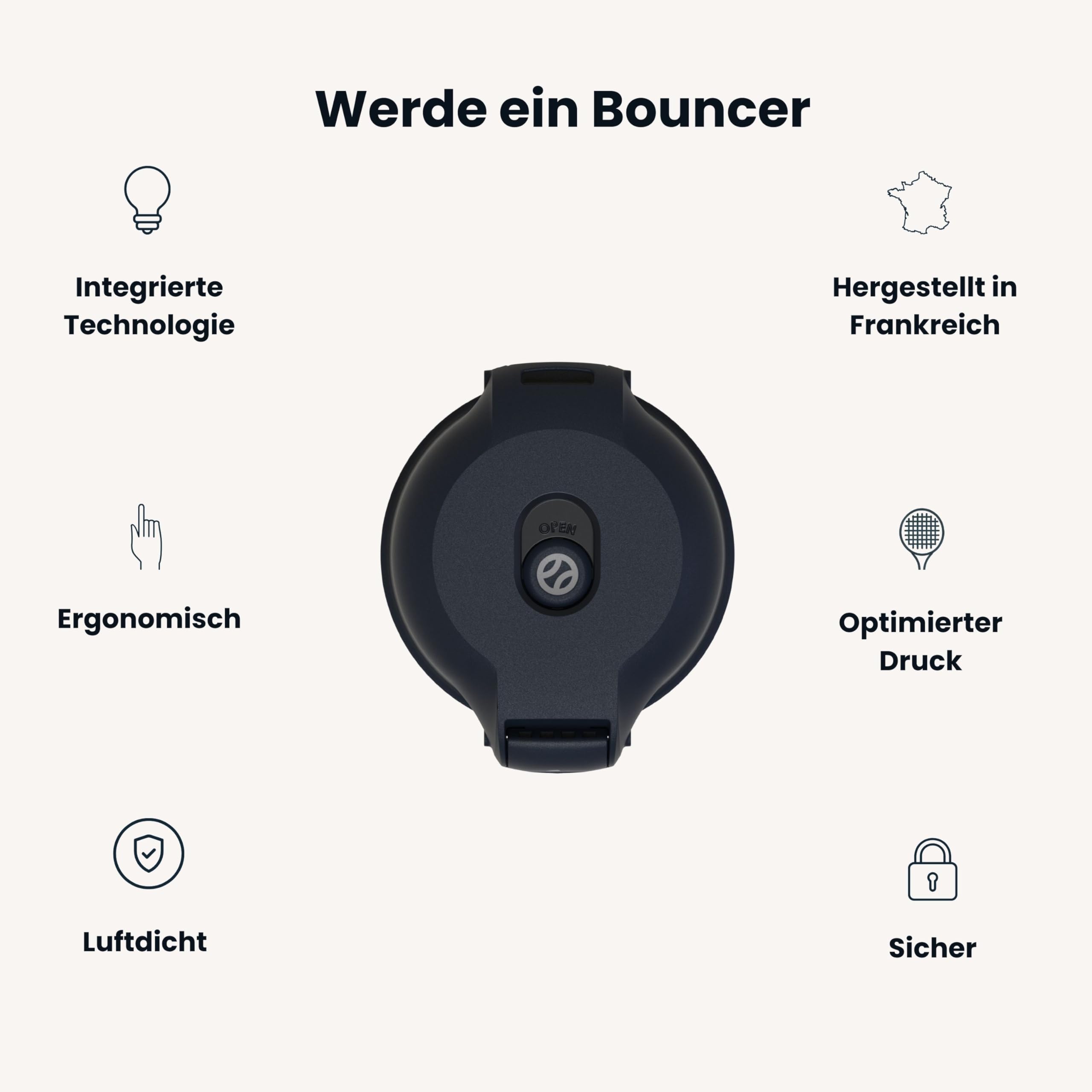 Bounce Tube – Druckminderer für Padel- und Tennisbälle – Lebensdauer x3 – Rückprall erhalten – integrierte Pumpe