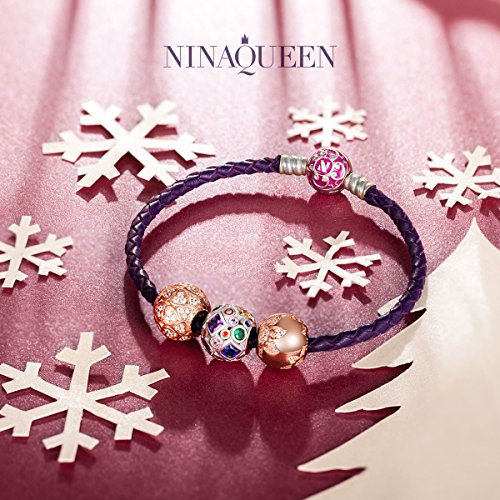 NINAQUEEN 925 Sterling Silver Pandöra Charms Summer Rainbow Birthstone Bead for Pandöra Bracelets Pendant Jewelry Anniversary Valentines Day Birthday Gifts for Women Wife Sisters Daughter