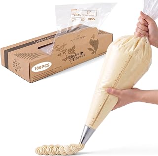 Bake Choice 21 Inch Piping Bags, 100PCS Thickened Disposable Pastry Bags