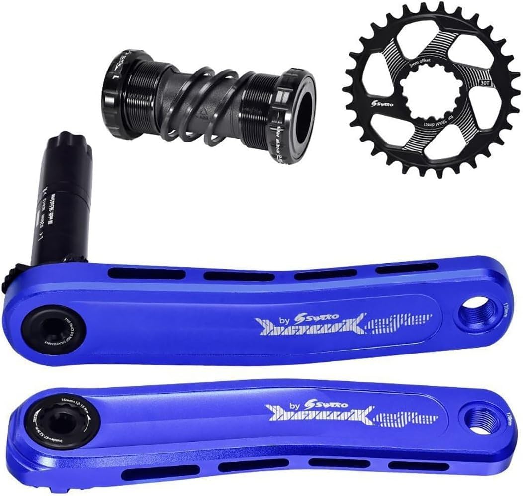 Guarnitura per Bicicletta da 170 mm, in Lega di Alluminio, Cava e Integrata, con 32T/34T/36T/38T e bulloni per Corona, Adatta alla Maggior Parte delle Biciclette.