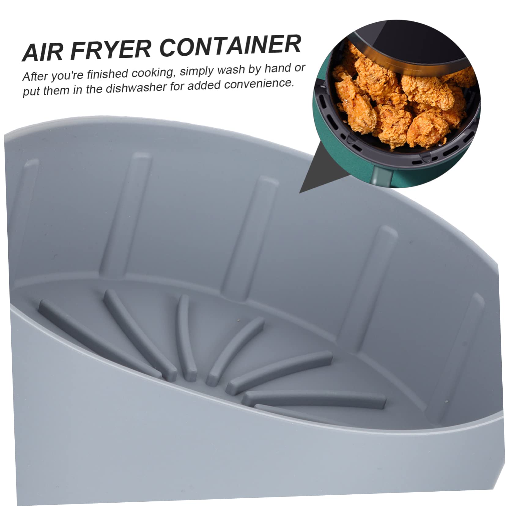 TOPBATHY 2 Pz Cuscinetto Per Friggitrice Ad Aria Accessori Per Friggitrice Ad Aria Supporto Per Friggitrice Rotondo Per Friggere Forno Creatore Padella Grey Gel Di Silice