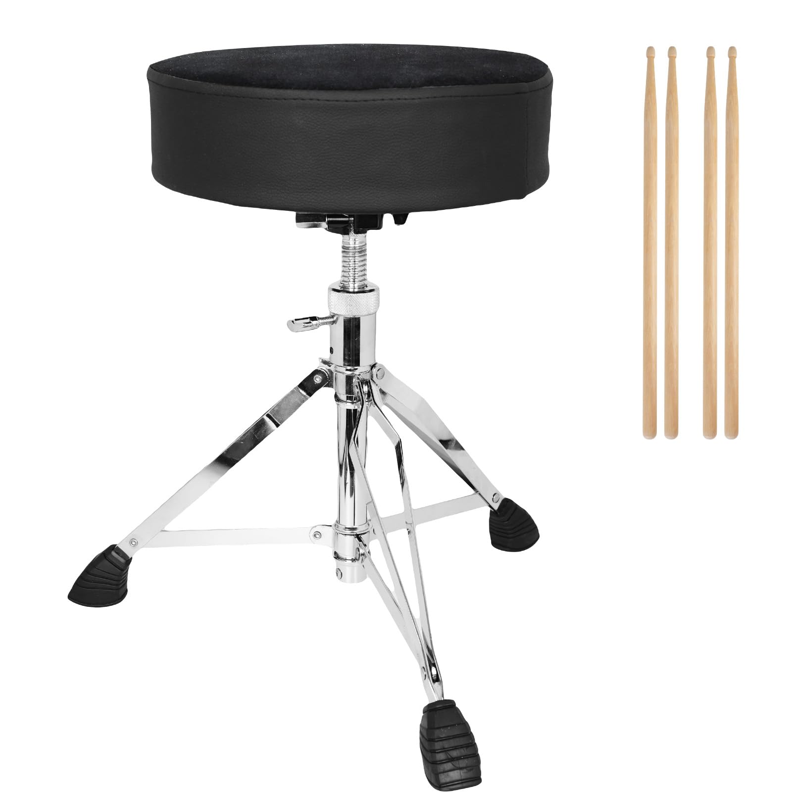 Adjustable Heavy Duty Swivel Drum Stool, Round Saddle Thick Padded Drum Seat