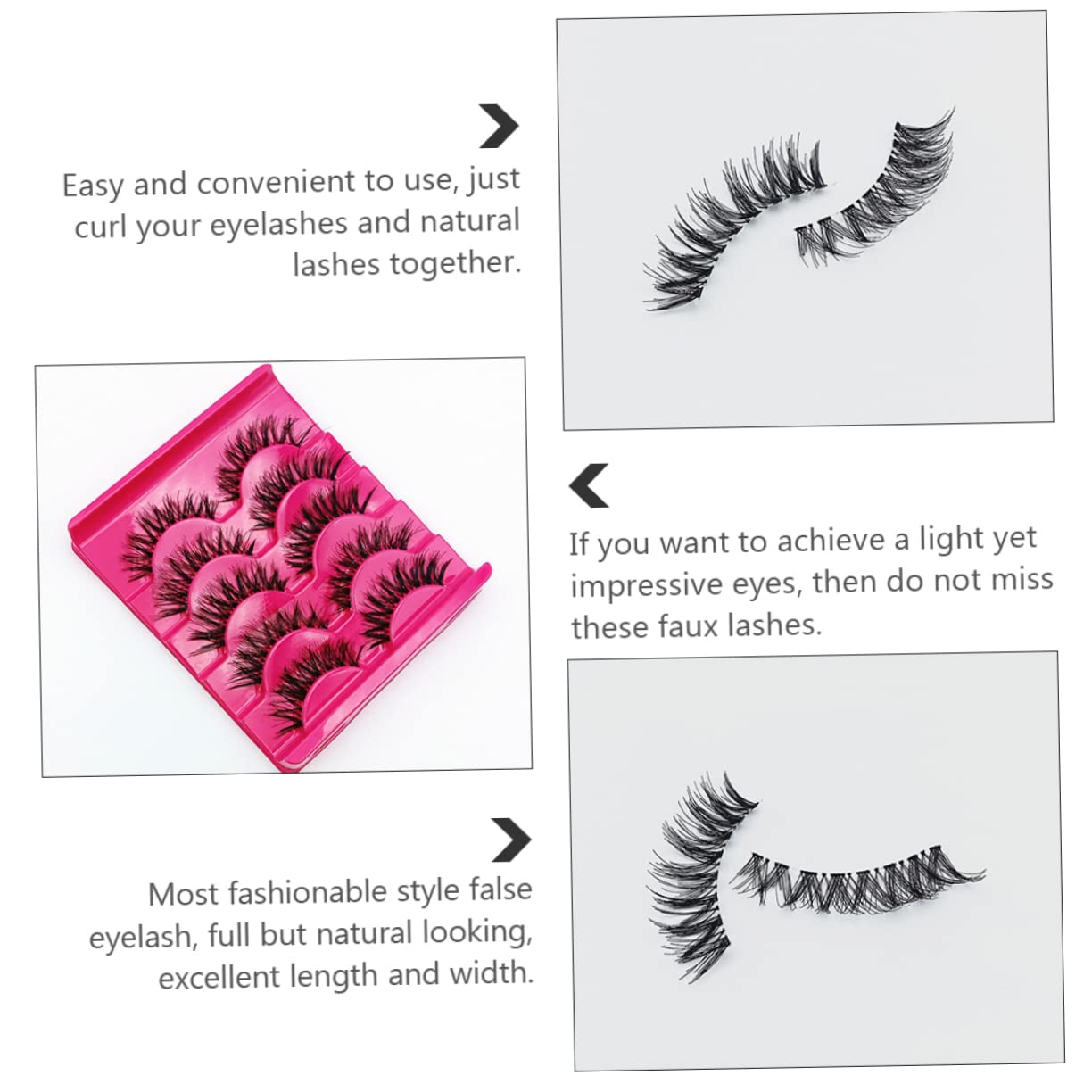 FOMIYES 60paare Wiederverwendbare Falsche Wimpern Handgemachte Natürliche Und Voluminöse Wimpern Für Beeindruckenden Augenaufschlag Für Jeden Anlass