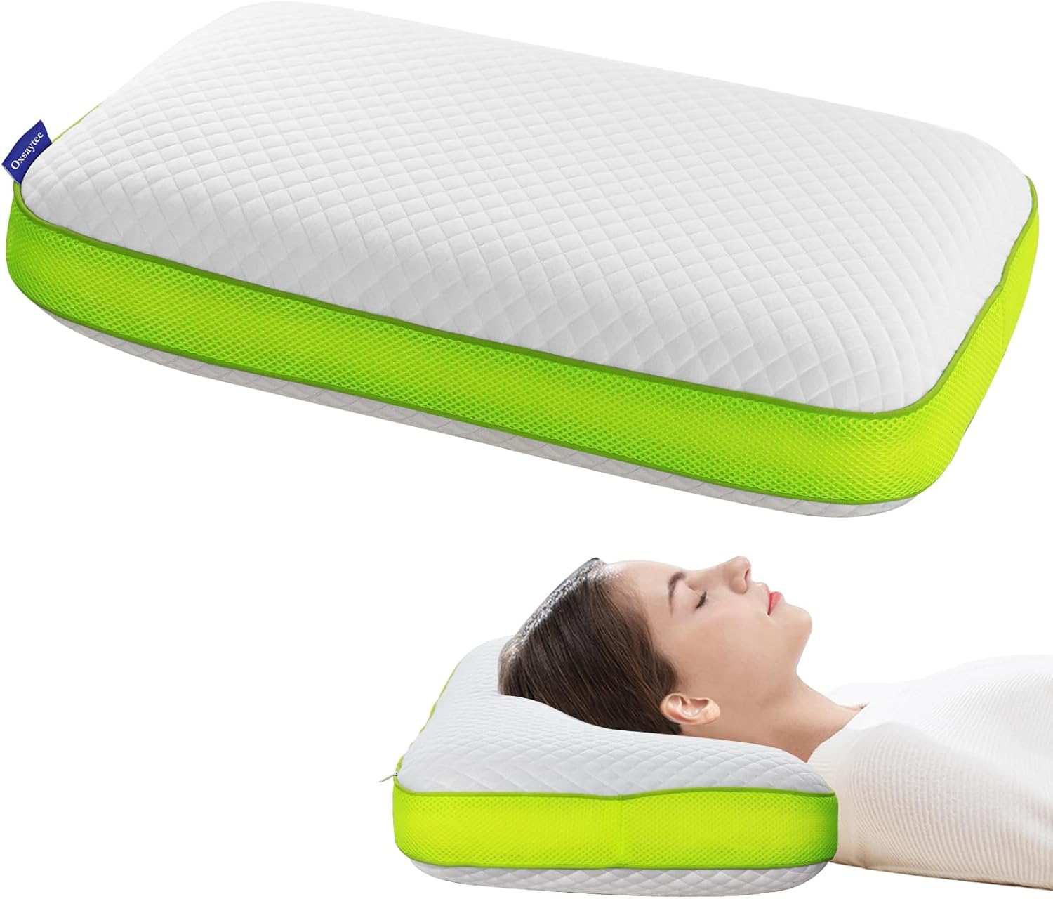 Oxsaytee Memory Foam Pillow, Standard/Queen Size Medium Firm Pillow for