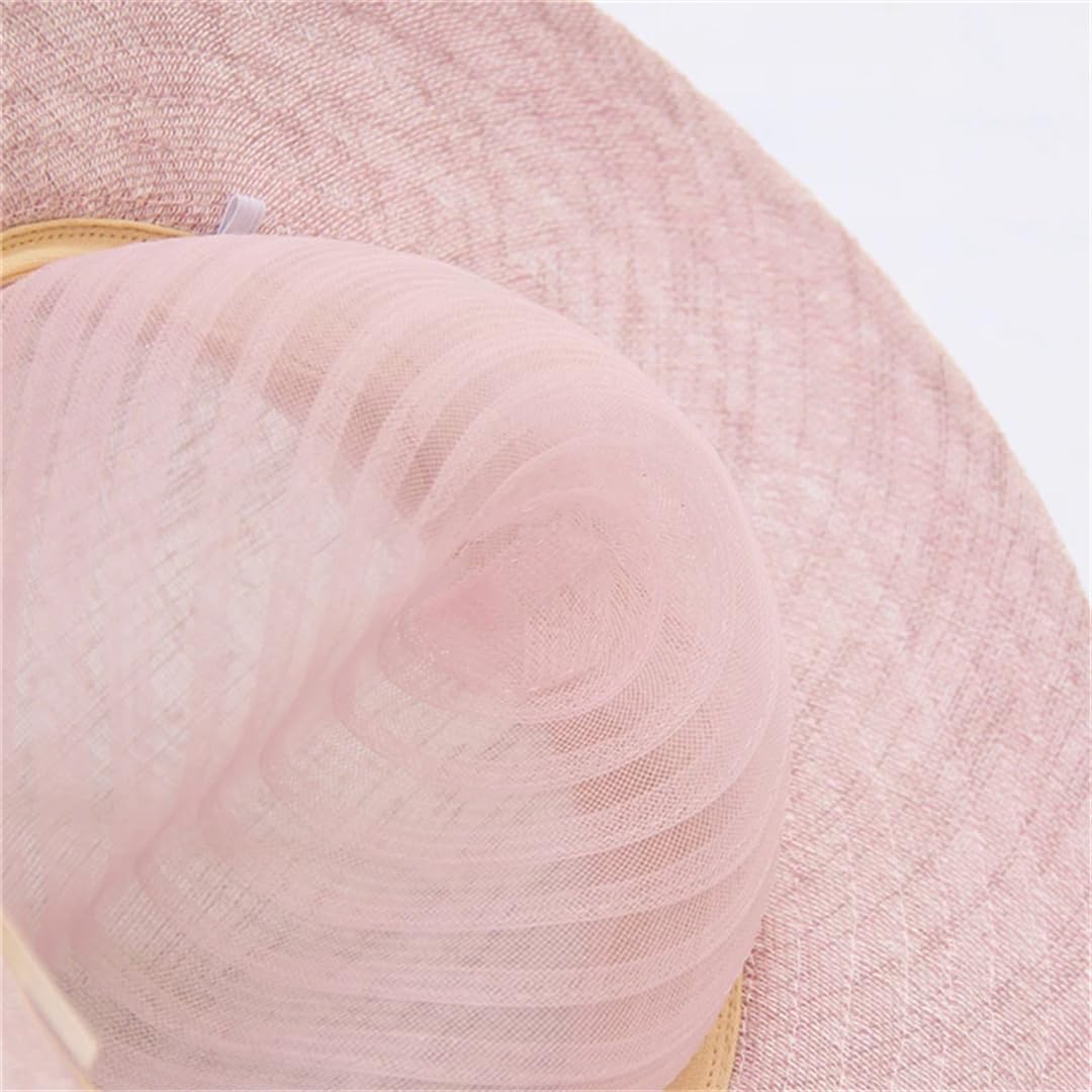 Yeuyyben Moda Donne Estate Organza Sun Cappelli a tesa larga Fiore Fedora Cappello Elegante Signore Matrimonio Chiesa Partito Fedoras