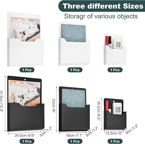 Miniatura 9 de uxcell Paquete de 6 soportes magnéticos para archivos, organizador magnético de archivos de pared adecuado para revistas, correo, papel, cartas,
