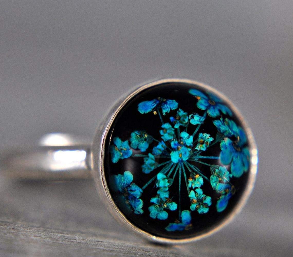 Set de regalo con flores reales - Plata de ley 925 - Set de joyas - Caja de regalo - Día de la madre - Día de San Valentín - Regalo para Ella - Regalo de joyería - handmade - Navidad - Cumpleaños
