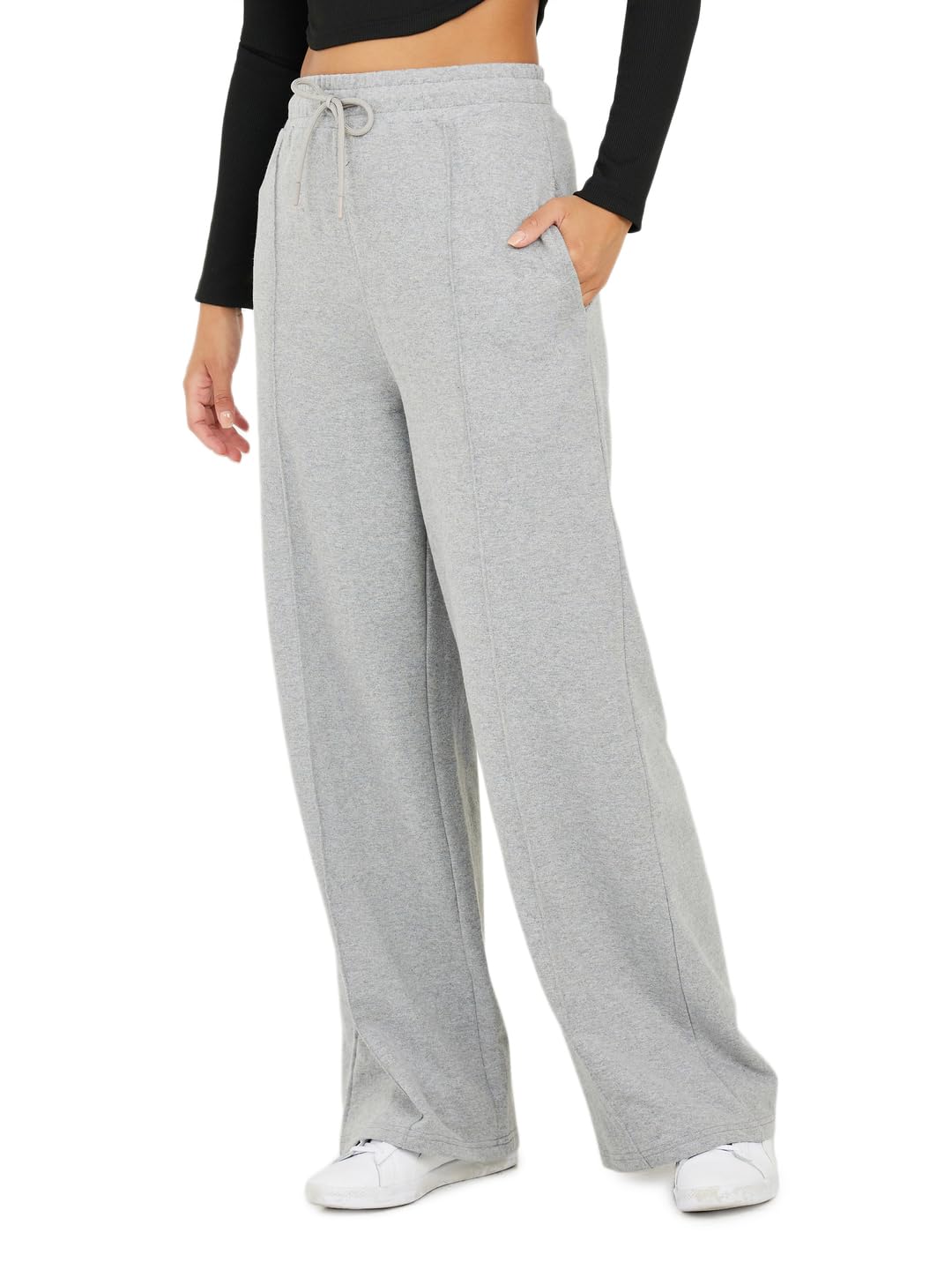 StyliWomen’s Loose-Fit Cotton Joggers | Elasticated Waistband with Drawstring Closure & Side Pockets | Comfortable Everyday Wear for Women & Girls