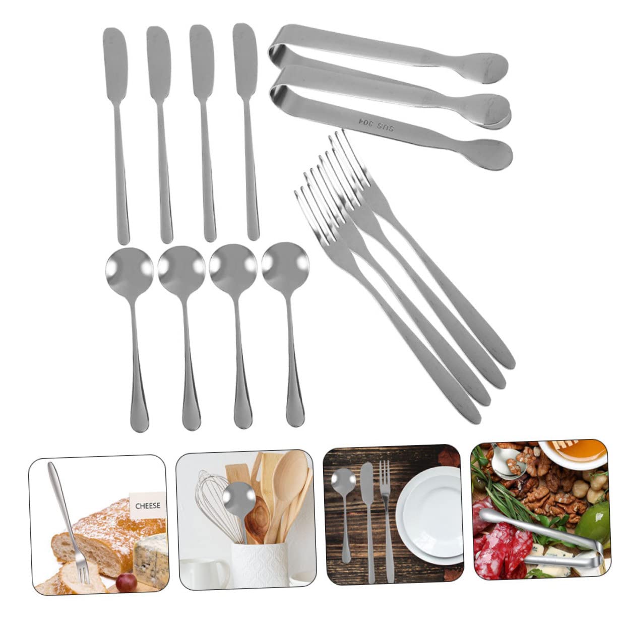 PRETYZOOM Metal Cheese Server Fork Cheese Knife Cheese Cutting Tools Set Cheese Serving Utensils for Dinnerware