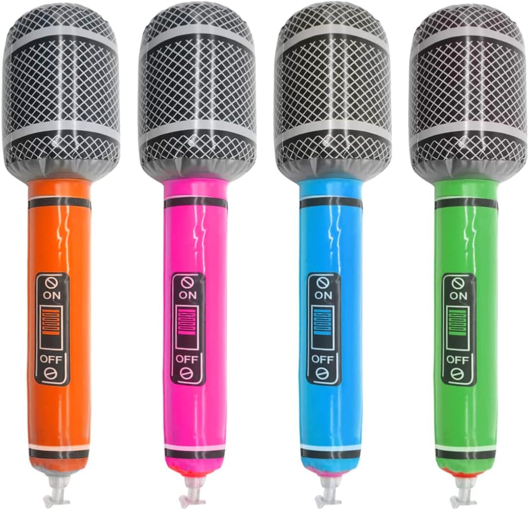 Jagowa 4PCS Unique Style Inflatable Microphone Inflatable Musical