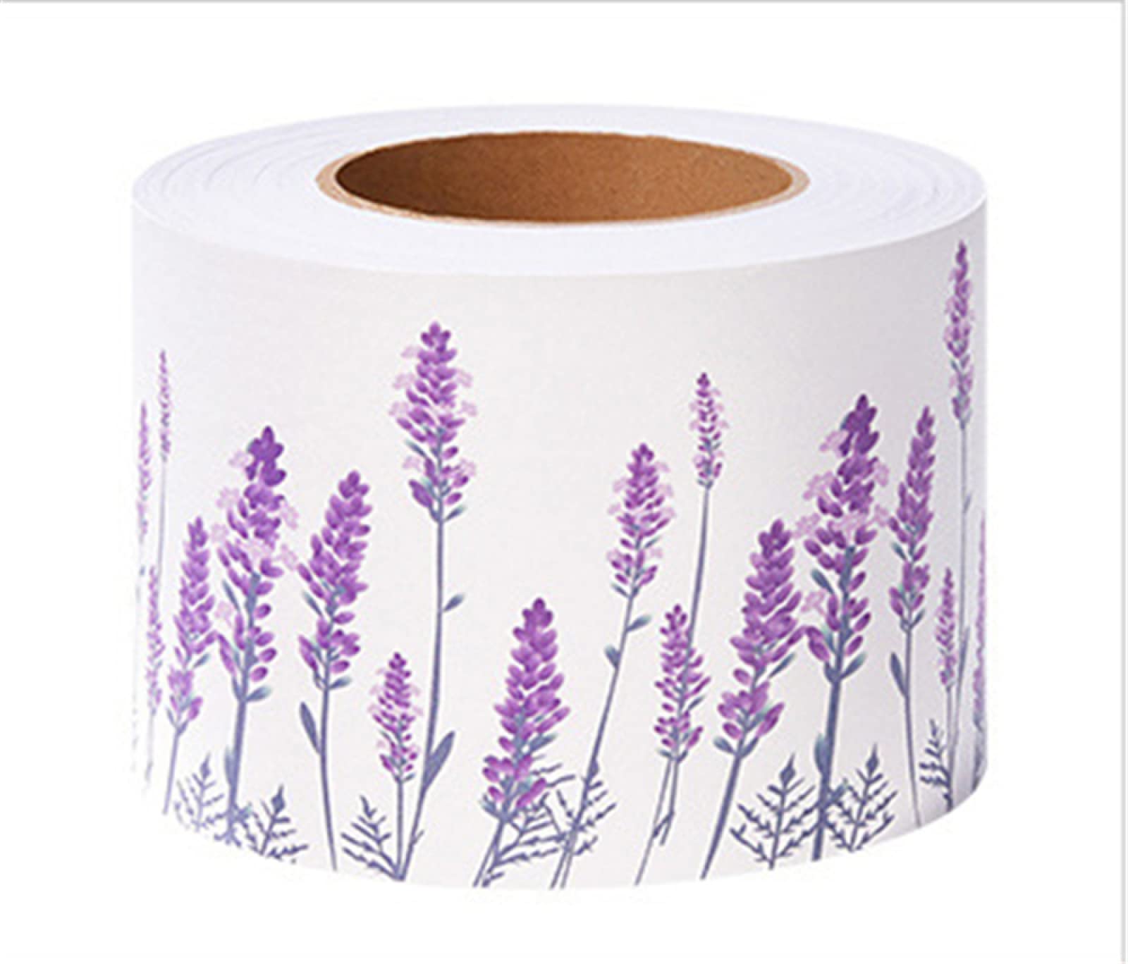 Guest Ruyunlai Purple Lavender Wallpaper Border Stick and Peel Bedroom bathrooms Kitchen Wall Decor Border PVC Waterproof Wallpaper Border 10cm X 500cm