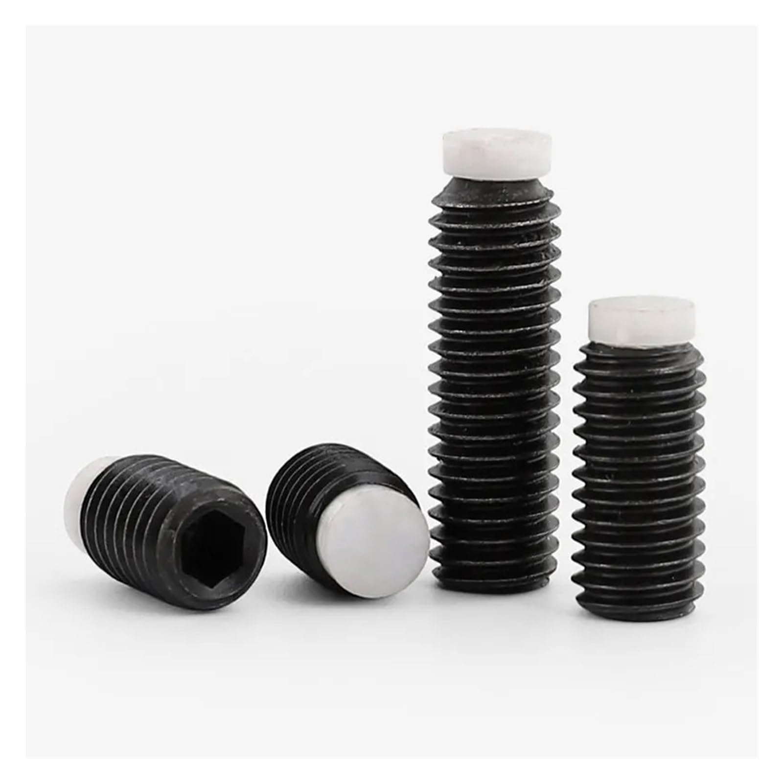 10 Uds M5 12,9 Grado Hexágono POM Perro Punta Convexa Extremo Tornillo De Fijación/negro Sin Cabeza(60mm,M5x2.5x1.2-10pcs)