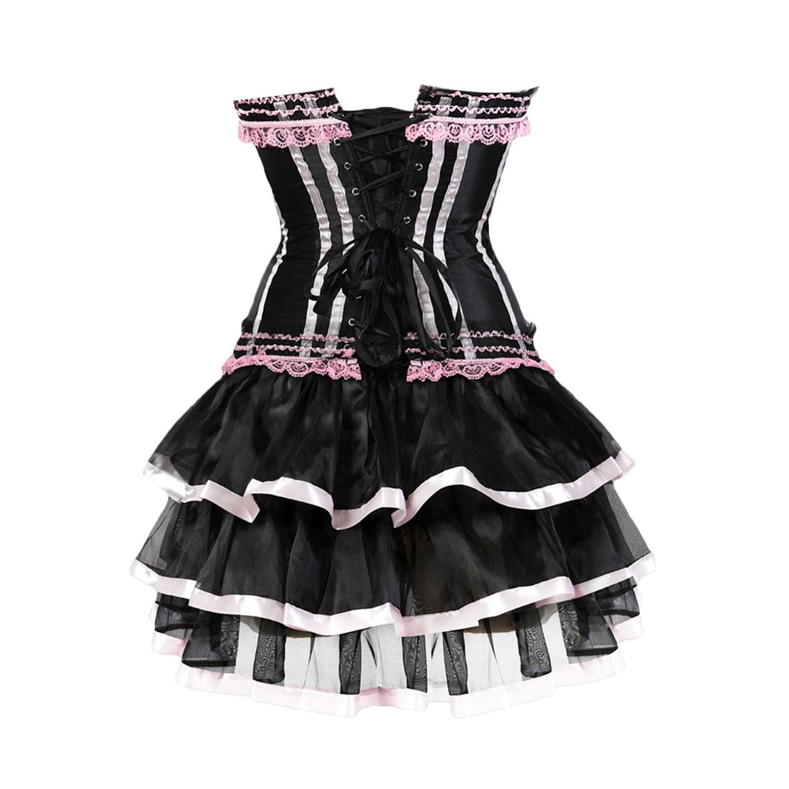 Elegante Abito a Corsetto con Gonna a Balze, per Cosplay storici ed Eventi a Tema.