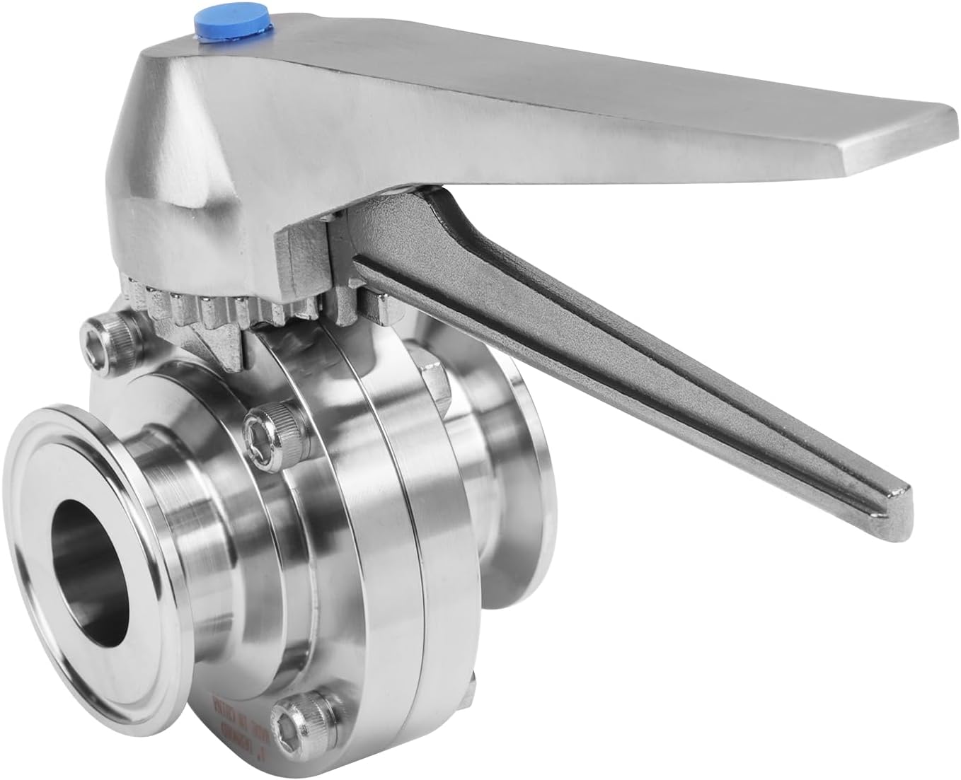 DERNORD Butterfly Valve with Trigger Handle Stainless Steel 304 Tri Clamp Clover (1.5 Inch Tri Clamp Butterfly Valve)