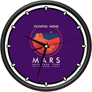 SignMission Mars Adventure Camp Design Wall Clock | Precision Quartz Movement | Décor for School Class Office Bedroom Decoration