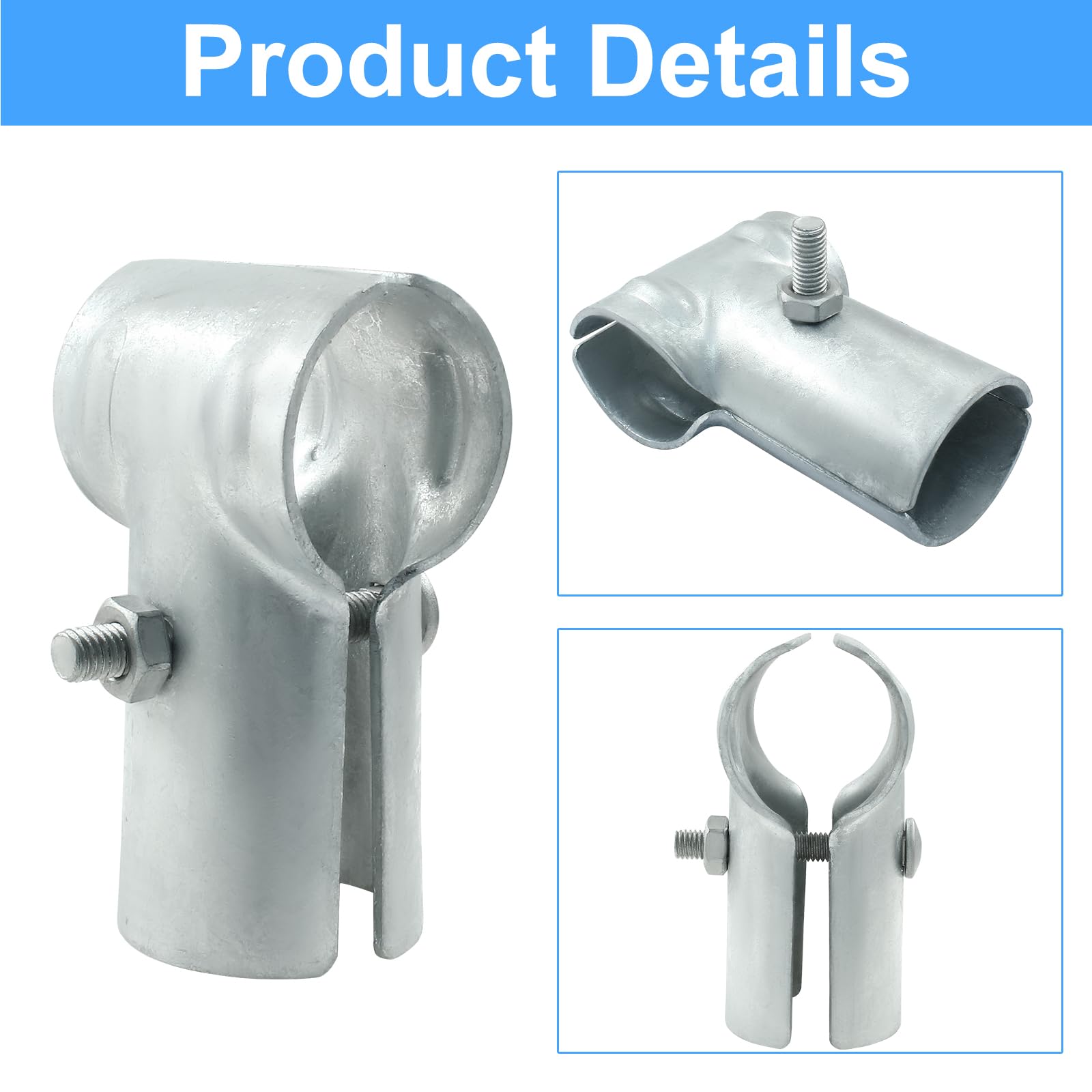 Chain Link Fence Connectors 20 Sets Saddle Clamps Chain Link Fence Panel  Kennel Clamps, For 1-3/8... Rail Clamp