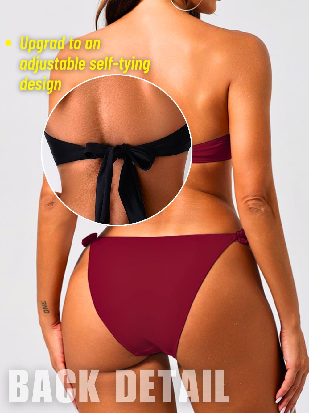 Two Piece Strapless Bikini Set, Sexy High Cut Swimsuits, Pool Party