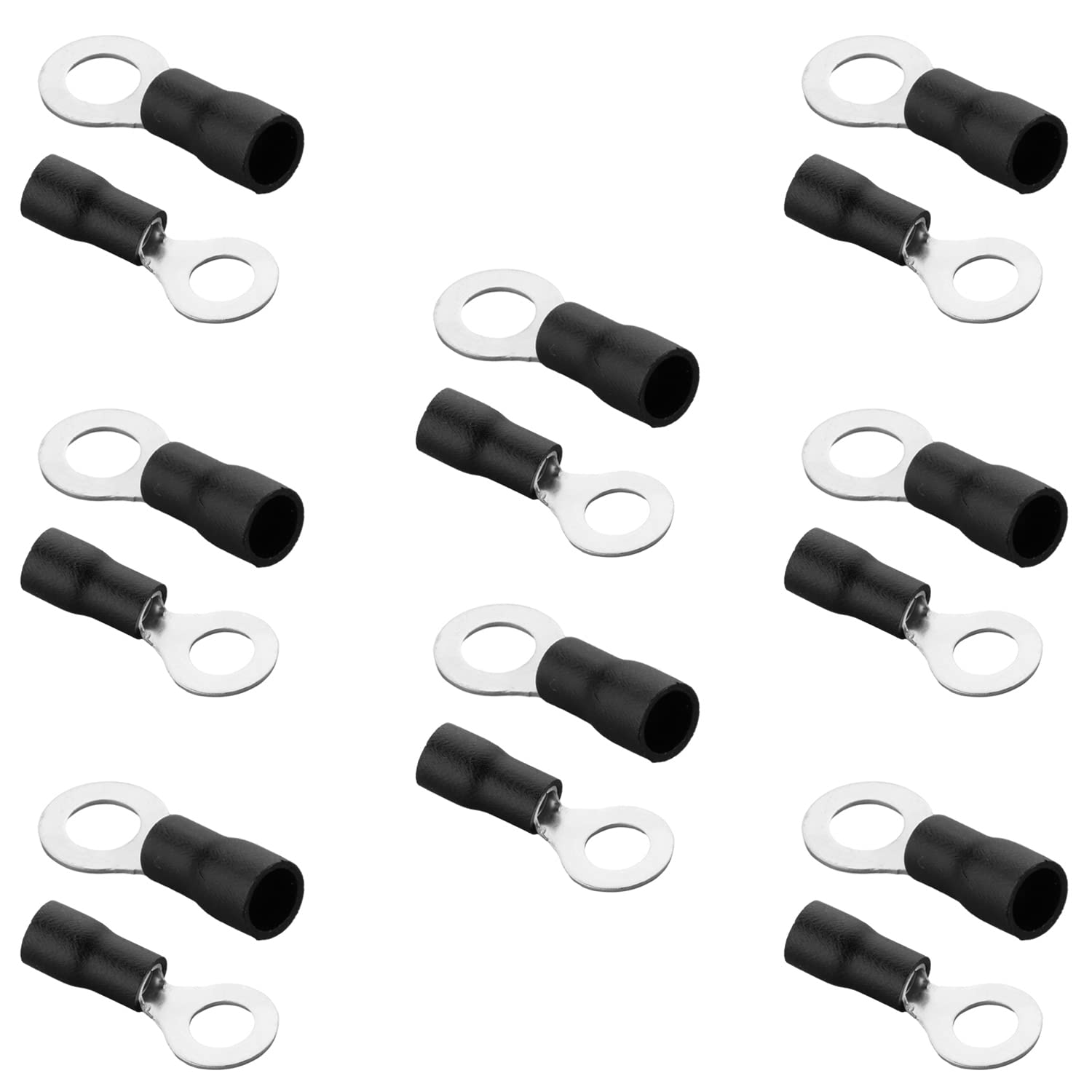 Fielect 150Pcs AWG1412 Insulated Ring Terminals Connectors M6