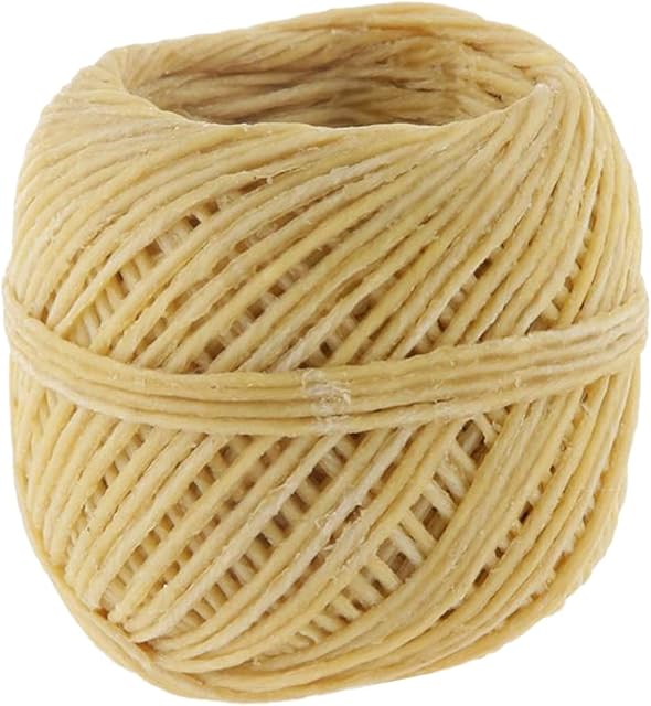 Oniissy Hemp Wick Roll Spool, Beeswax Wick, Hemp Candle, Natural Organic Hemp Wick, for Candle Making Candle DIY, 1mm, No Cotton & No LeadLine Coating with Long Lasting and Slow Burn