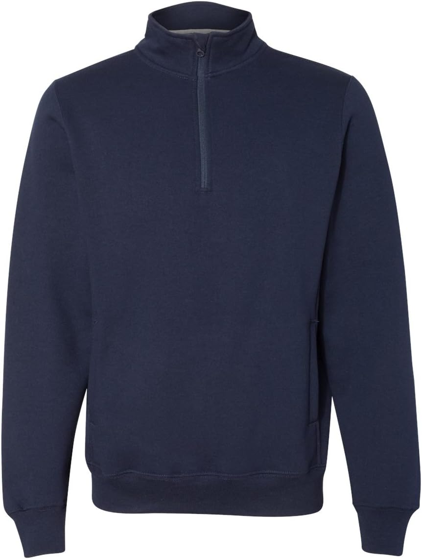 Russell Athletic Dri Power Quarter-Zip Cadet Collar Sweatshirt, XL, Navy