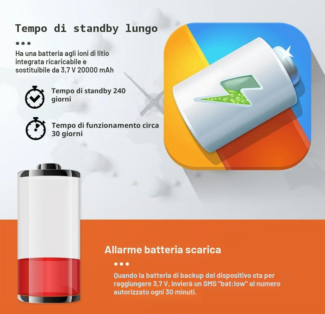 4G Localizzatore GPS Tracker per Auto 20000mAh Impermeabile Nascosto 4G GPS APP Senza Abonamento con Funzioni di Allarme Antifurto Tracciamento Globale in Tempo Reale per Auto,Camion,Altri Veicoli