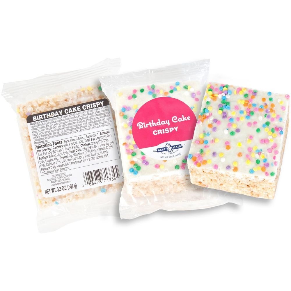 Best Maid Birthday Cake Crispy Bar, 3.8 Ounce -- 24 per case.