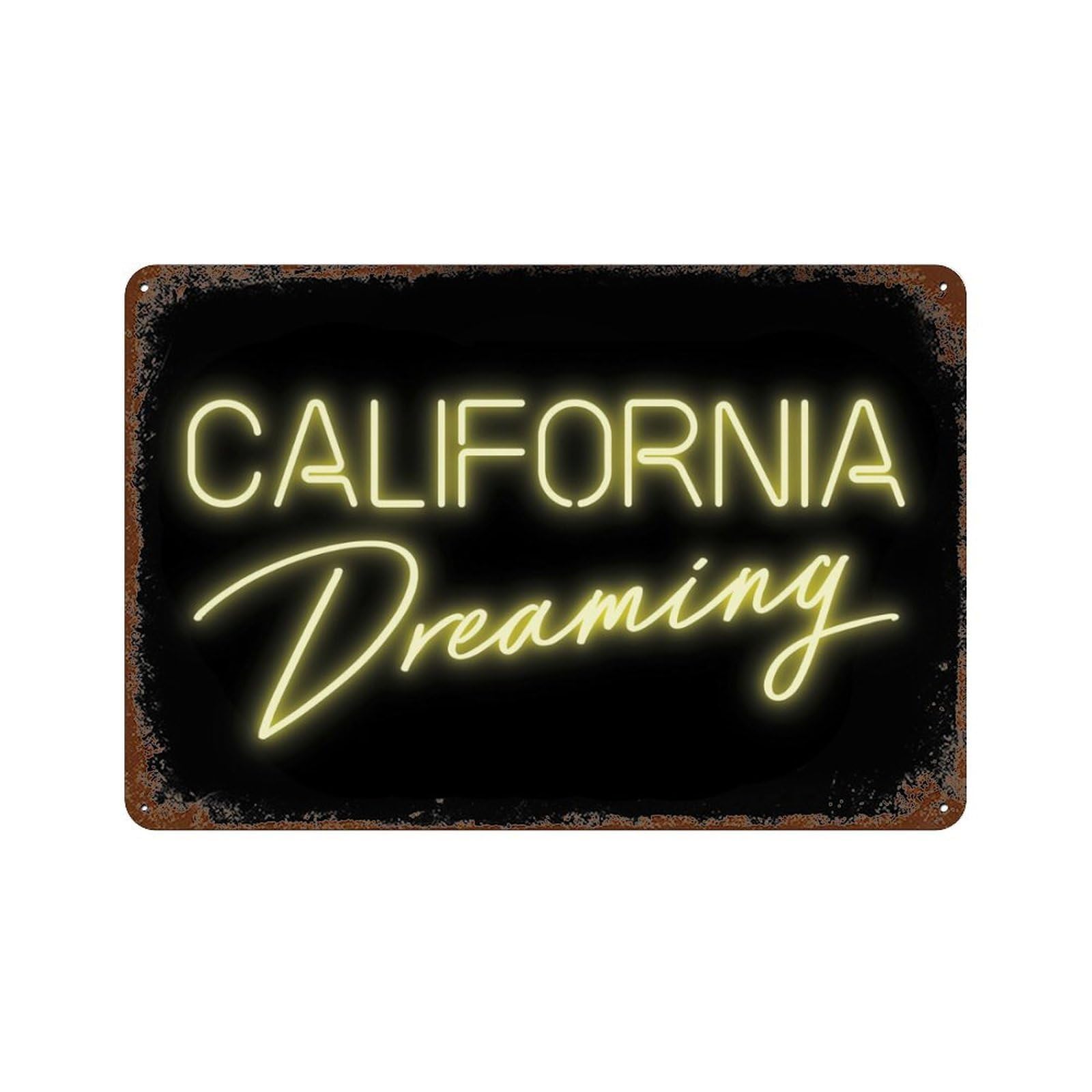 xiaoxiaoshen California Dreaming, California Prints, Metal Tin Poster Modern Home Decor Art Home Bar Shop Decorations Vintage Sign 20x30cm