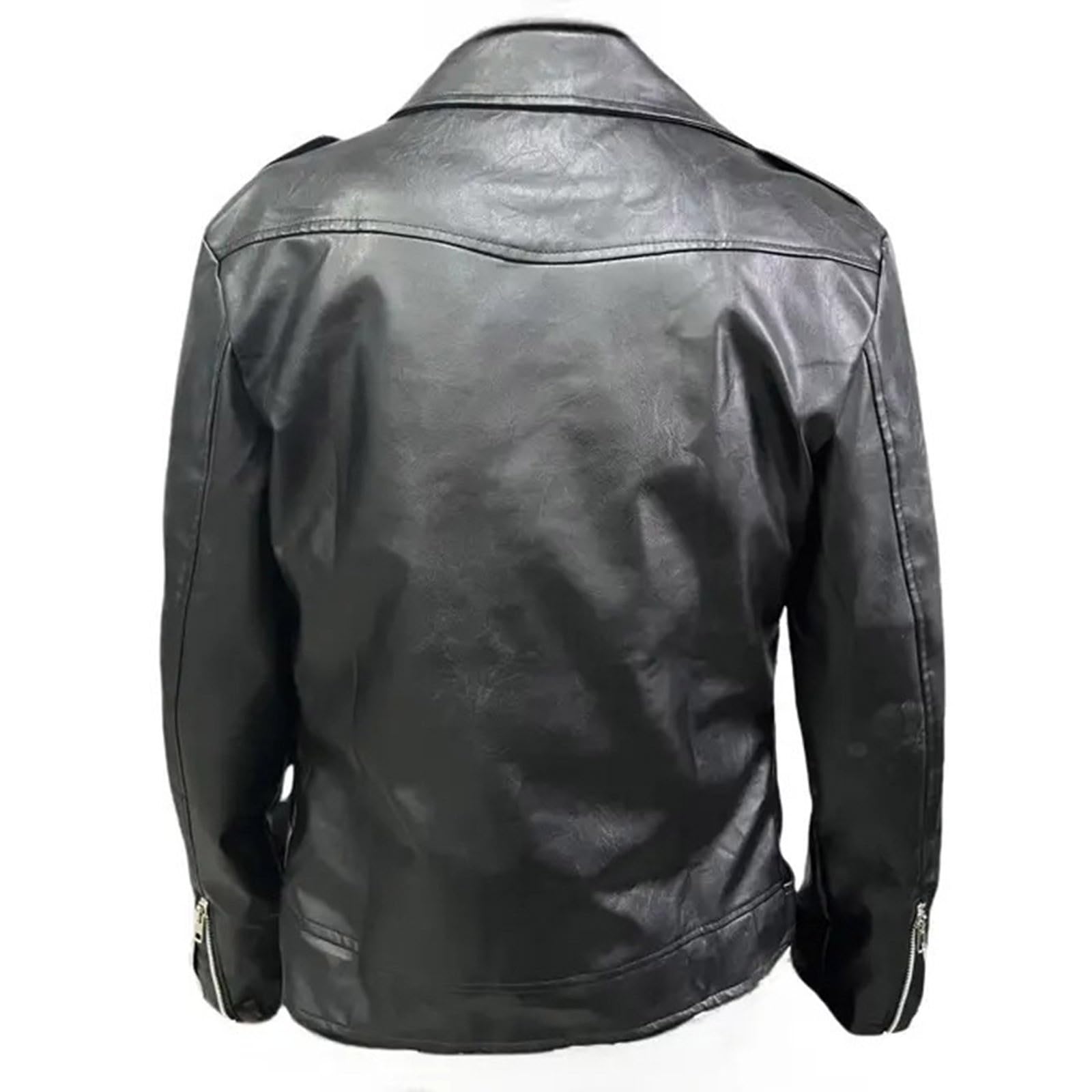 Generisch Lederjacke Herren Bomberjacke Bikerjacke Leder Herrenjacke Motorrad Übergangsjacke mit Reißverschluss Jacken Vintage Kunstlederjacke Große Größen Motorradjacke Männer Bomber