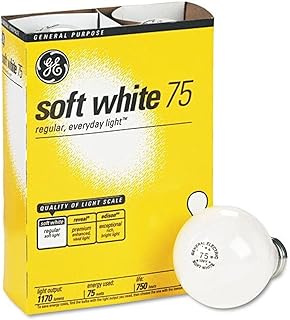 GE 41032 Incandescent Globe Soft White Bulbs, 75 Watts, 4/Pack