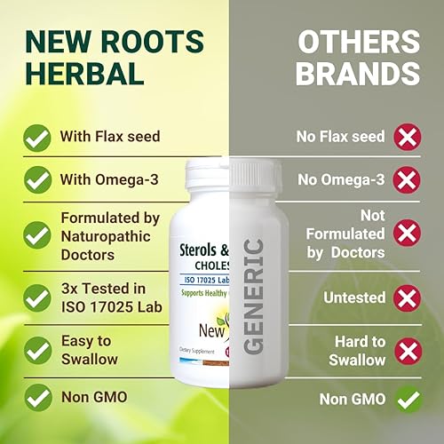 Miniatura 6 de NEW ROOTS HERBAL Suplemento de esteroles vegetales y esterolinas con linaza orgánica | Estanoles o fitoesteroles para el apoyo del colesterol con