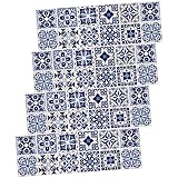 Alipis レトロタイルステッカー 48枚入り 剥がして貼れる Diyタイルステッカー 防水耐油 家庭用装飾 キッチン バスルーム リビング用