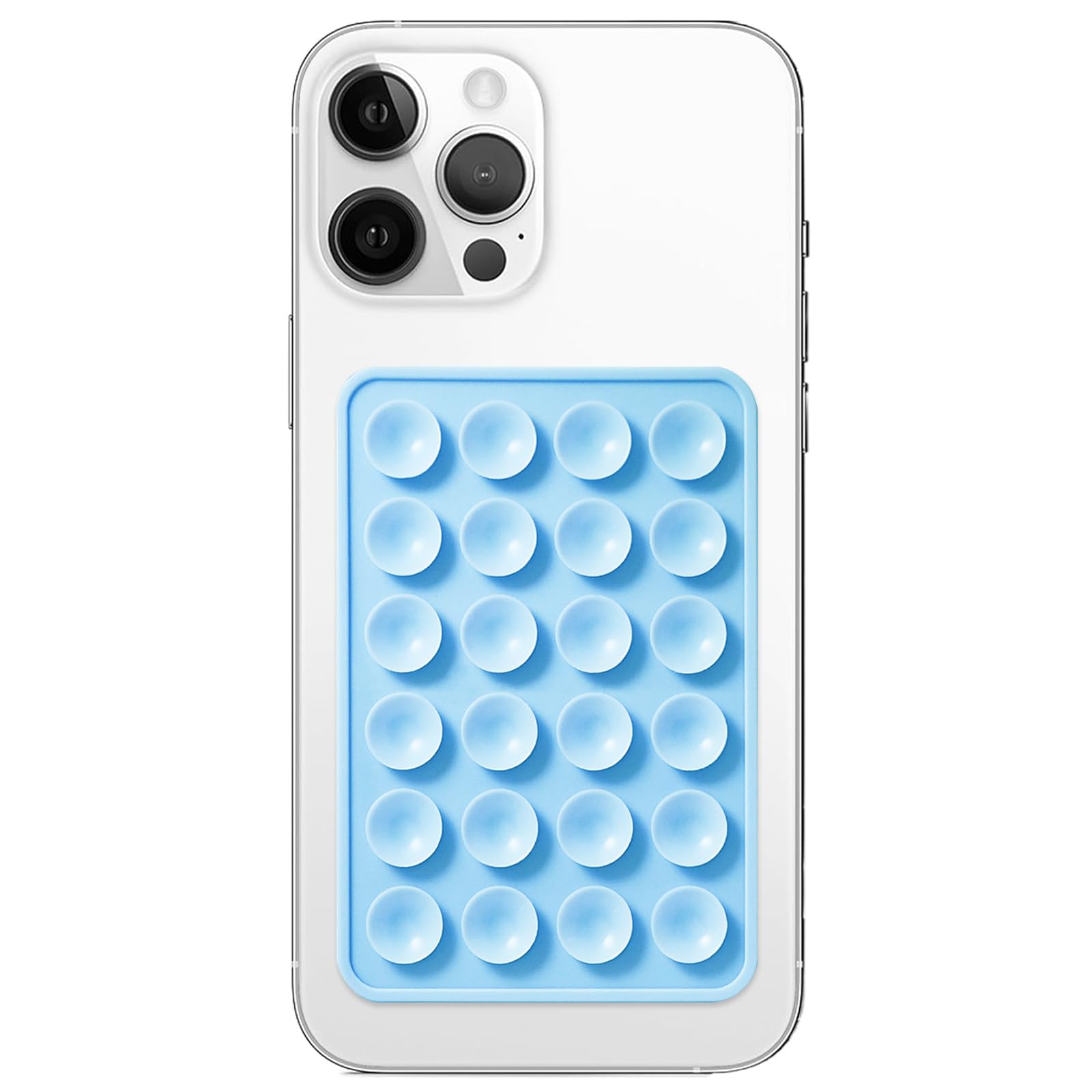 Silicone Suction Phone Case Mount, Non Slip Sticky Phone Grip for Cellphone, Silicon Adhesive Suction Cup Phone Mount, Strong Grip Holder for Selfies and Videos (Baby Blue)