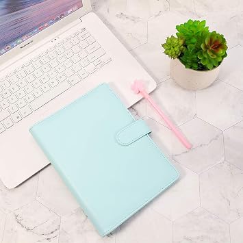 A5 PU Leather Ring Binder, Refillable 6 Round Ring Binder Cover