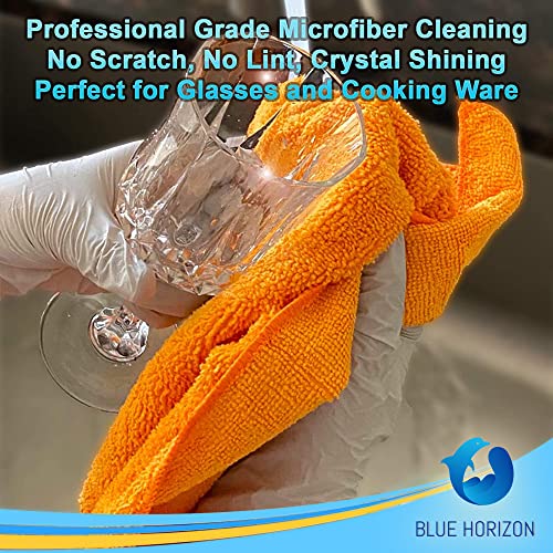 Blue Horizon Microfiber Cleaning Towels (Mix Color, 16" X 16") #TOP6