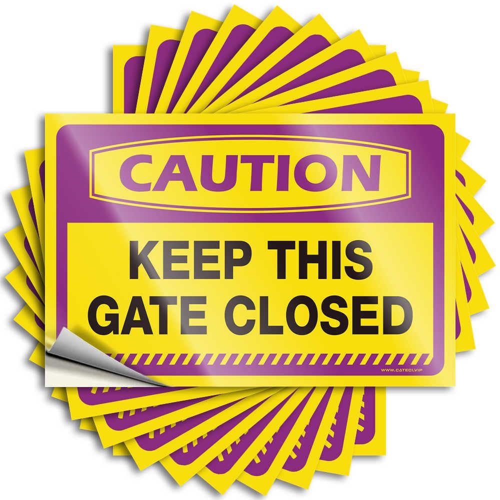 Fzfn Colour Tiki Bar Decorations Vintage Funny Sticker - Caution Keep This Gate Closed Removable Decal Case Easy Peel For Darts(8X12cm)