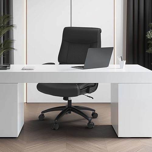 Miniatura 2 de Youhauchair Silla de oficina ergonómica grande y alta, silla de escritorio ejecutiva de piel sintética de 500 libras con soporte lumbar y