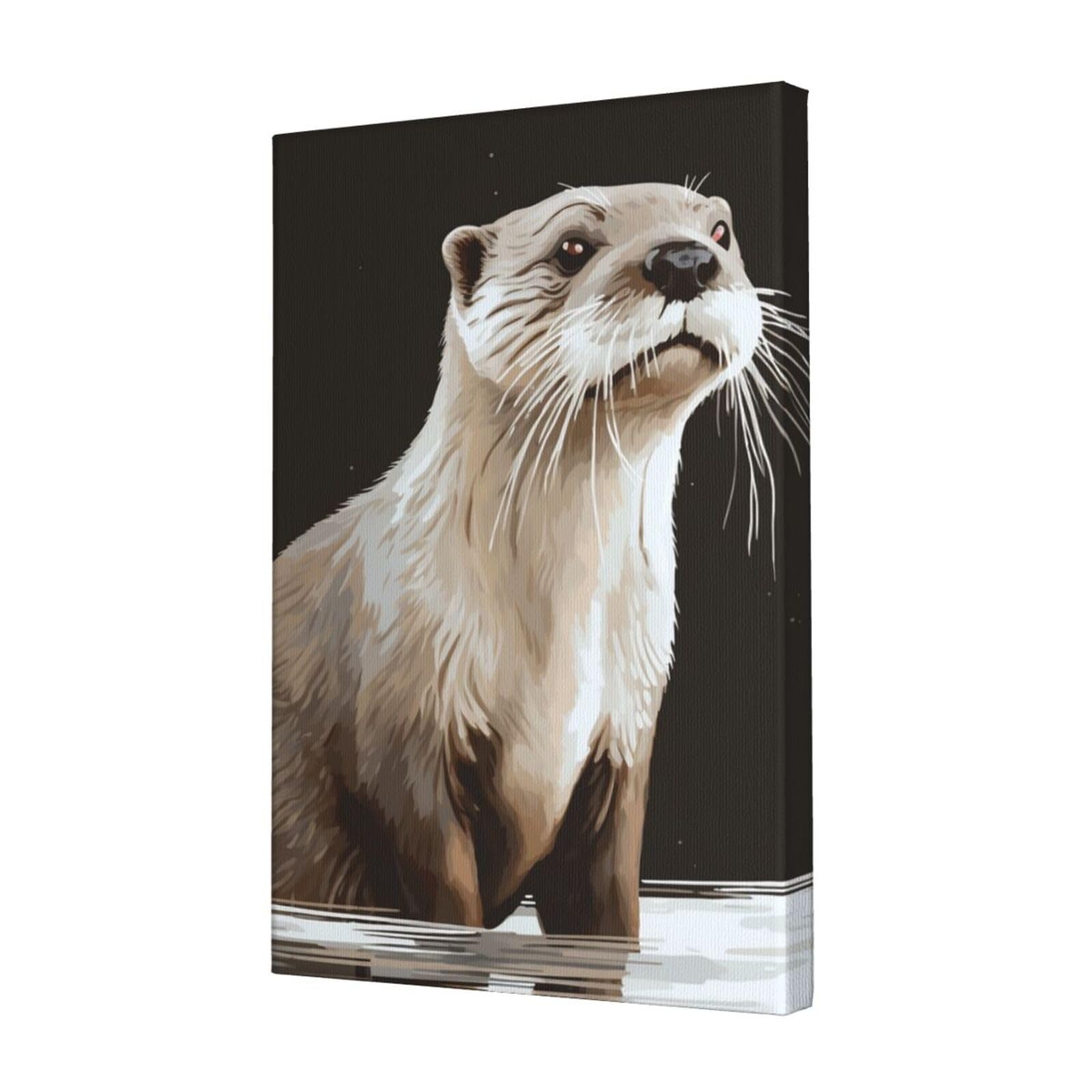 FodPand Otter Canvas Wall Art for Living Room Wall Decor 12"x18" Modern Artwork Painting Pictures Hanging Canvas Prints Aesthetic Wall Art for Bedroom Bathroom Office Wallart Decor