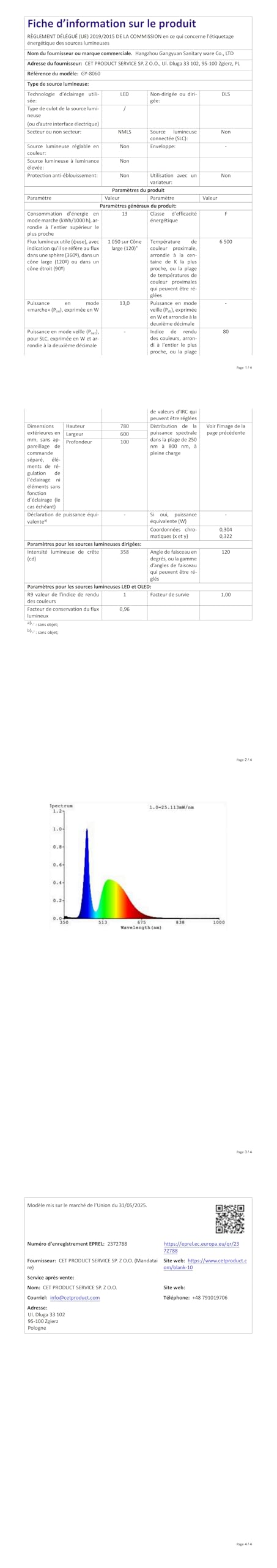 YOURLITE Miroir Salle de Bain LED 80x60 cm Dimmable 3 Couleurs Antibuée Affichage Horloge Température IP44 Blanc