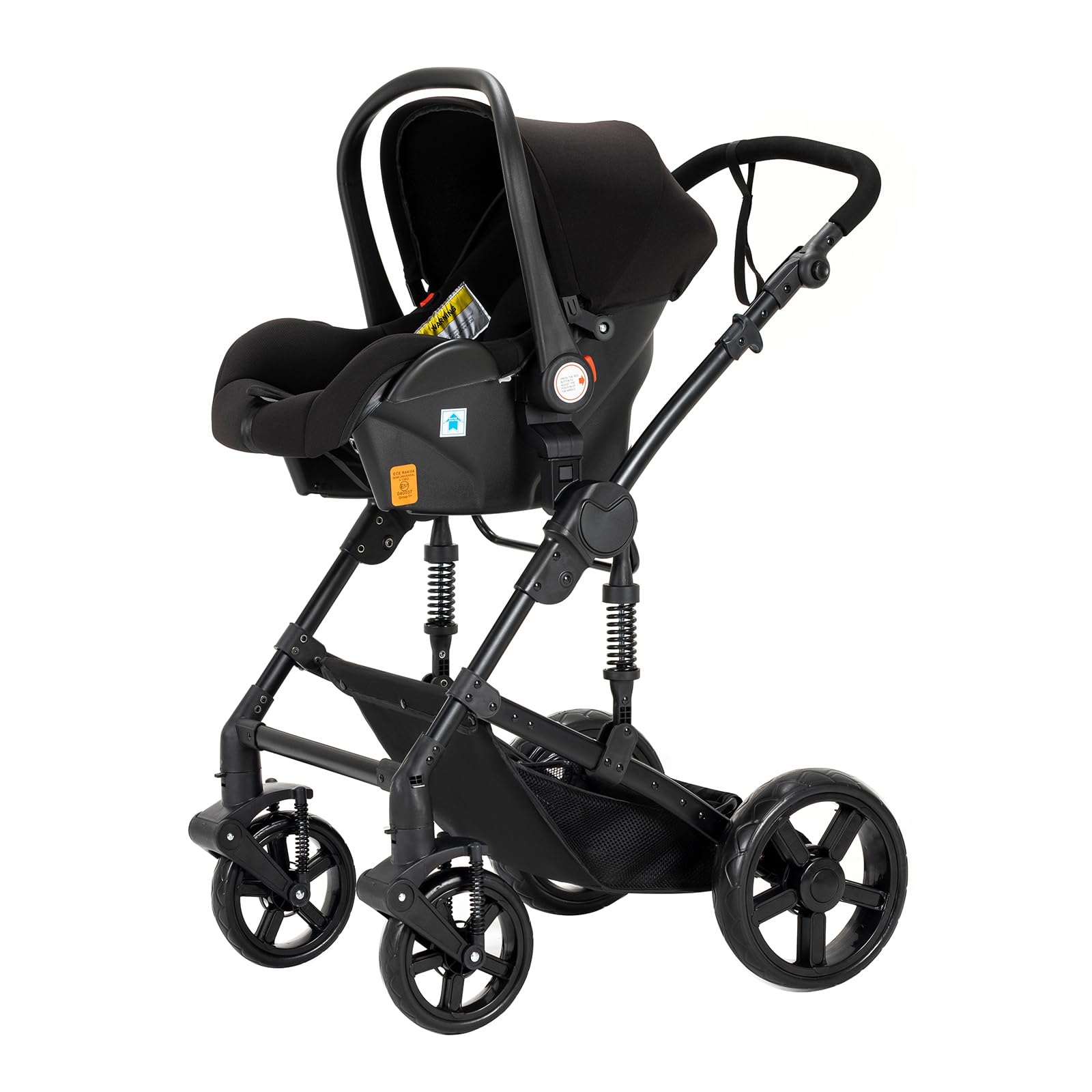 Magic ZC Poussette 3 en 1 Pliable en Un Clic, Trio avec Siège Réversible Bidirectionnelle - Noir