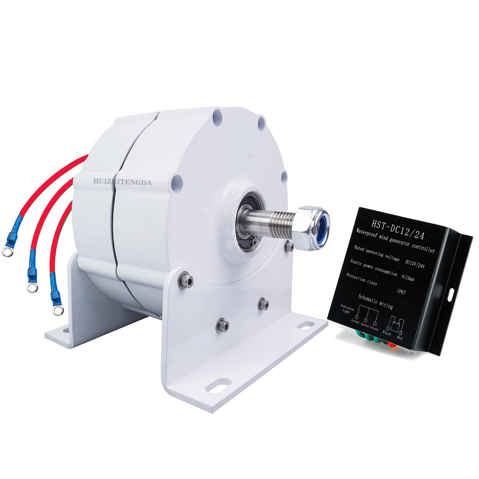 20000W Bezszczotkowy Generator z Magnesami Stałymi, Wolnoobrotowy Generator Energii Wolnej AC do Turbin Wiatrowych/Wodnych, z Kontrolerem (12V-220V, z Podstawą)