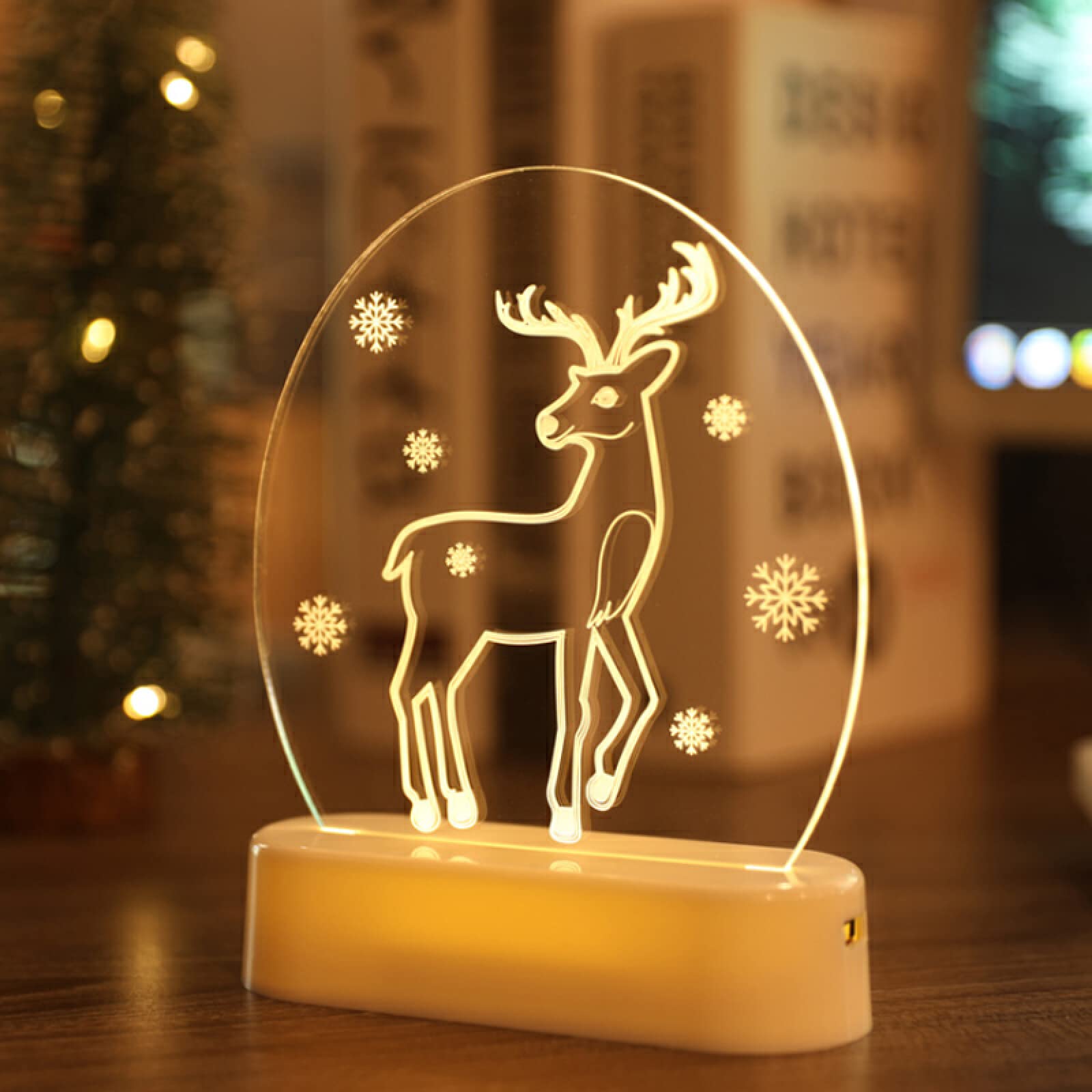 Veilleuse de Noël pour la maison en acrylique 3D pour illuminer vos soirées d'hiver