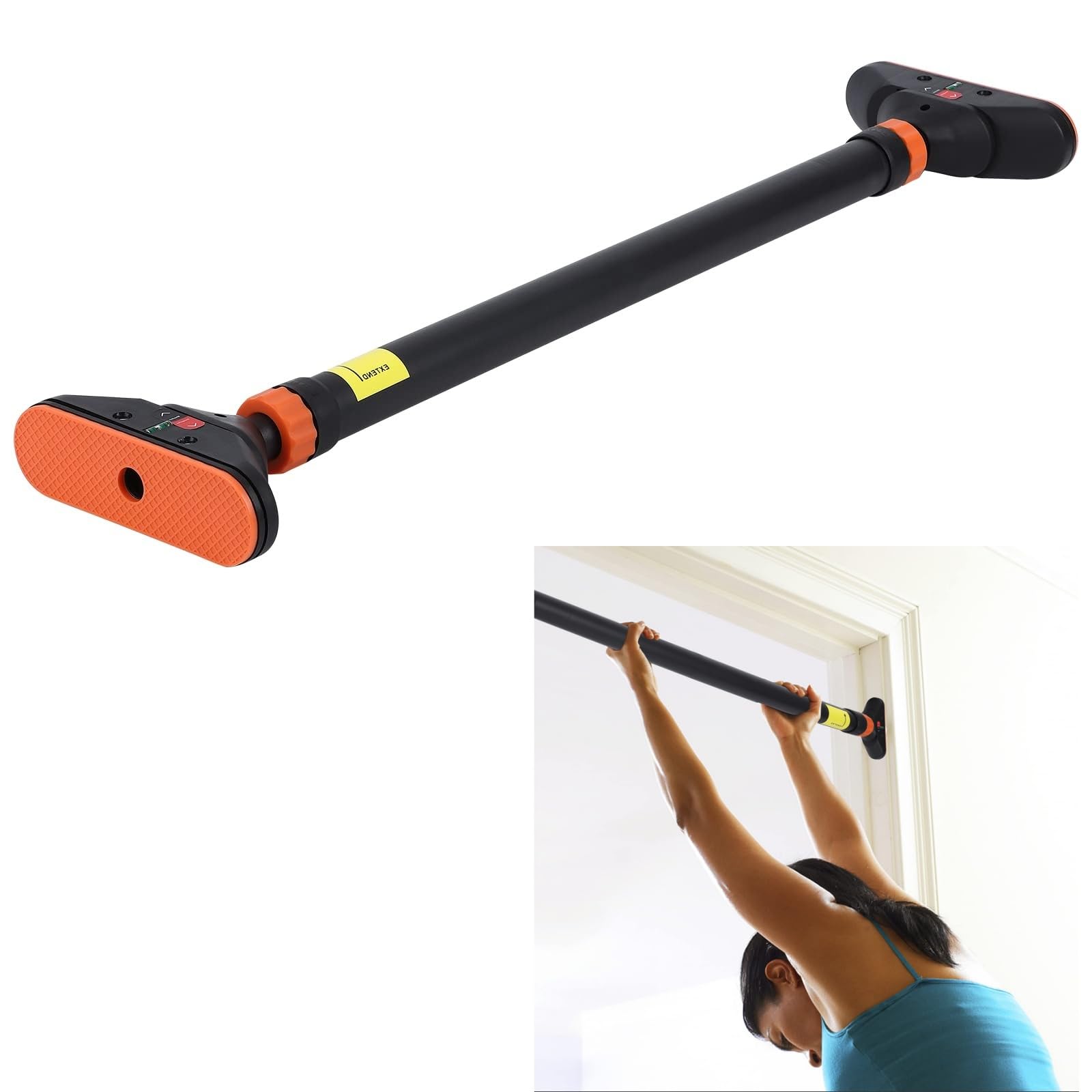 Pull Up Bar for Doorways Chin Up Bar with Level Meter and Adjustable Width for Strength Training No