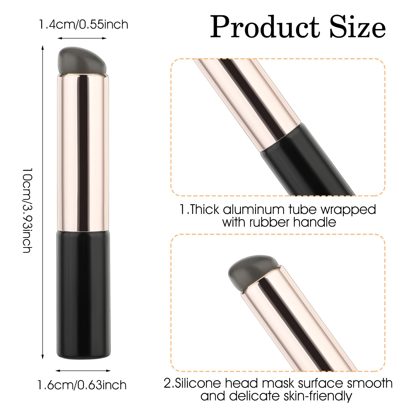 Amabro Lot de 2 pinceaux de maquillage réutilisables en silicone à tête ronde hautement élastique pour gloss à lèvres, huile à lèvres, masque à lèvres, accessoires de maquillage portables, essentiels