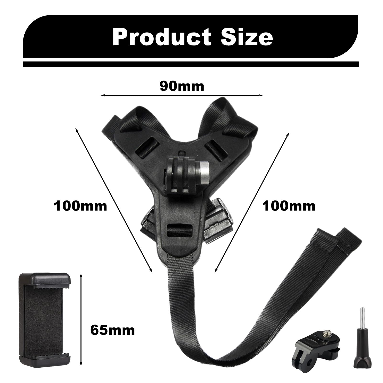 Kask motocyklowy, uchwyt pod brodę, antypoślizgowy uchwyt na kask, do GoPro Hero 13, 12, 11, 10, 9, 8, 7 Max Mini, do Insta360, X5, X4, X3, X2, do DJI Osmo Action 5, 4, 3