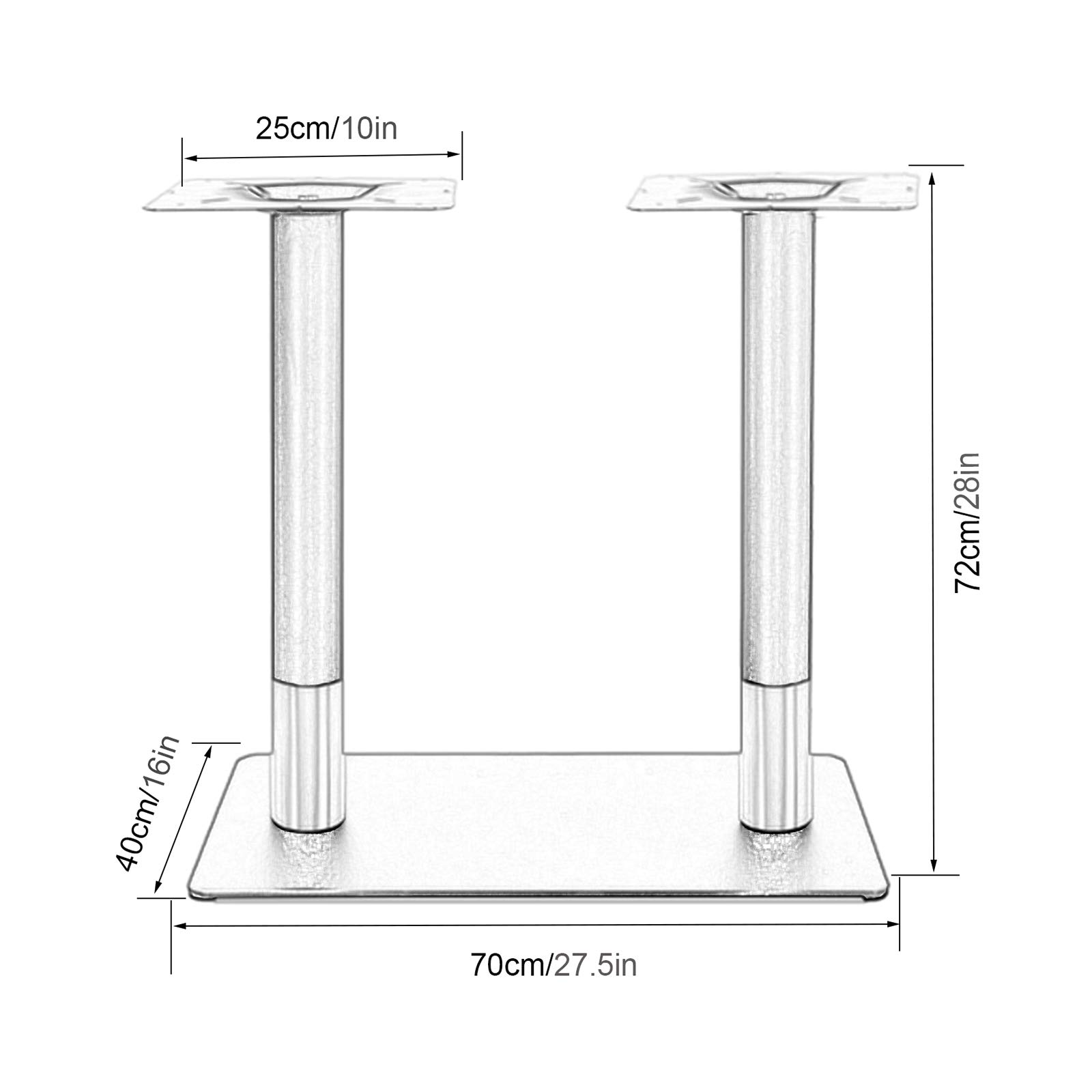 Patas de mesa de acero inoxidable, soporte antideslizante para mesas de comedor y bares, patas de repuesto para muebles de cocina, fuertes y seguras, ideales para uso doméstico y comercial (color: C)