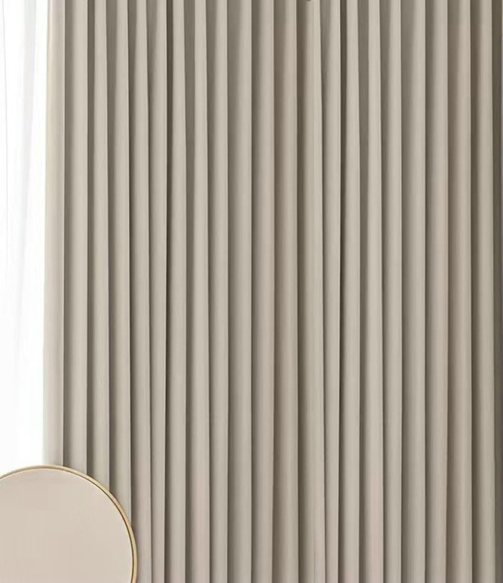 Homxi Blackout Thermal Curtains 2 Panel Set,2 x 34W x 72H inch,Beige Window Curtains Restaurant Solid Color Outdoor Curtain Hooks